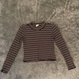tilly’s striped long sleeve crop top